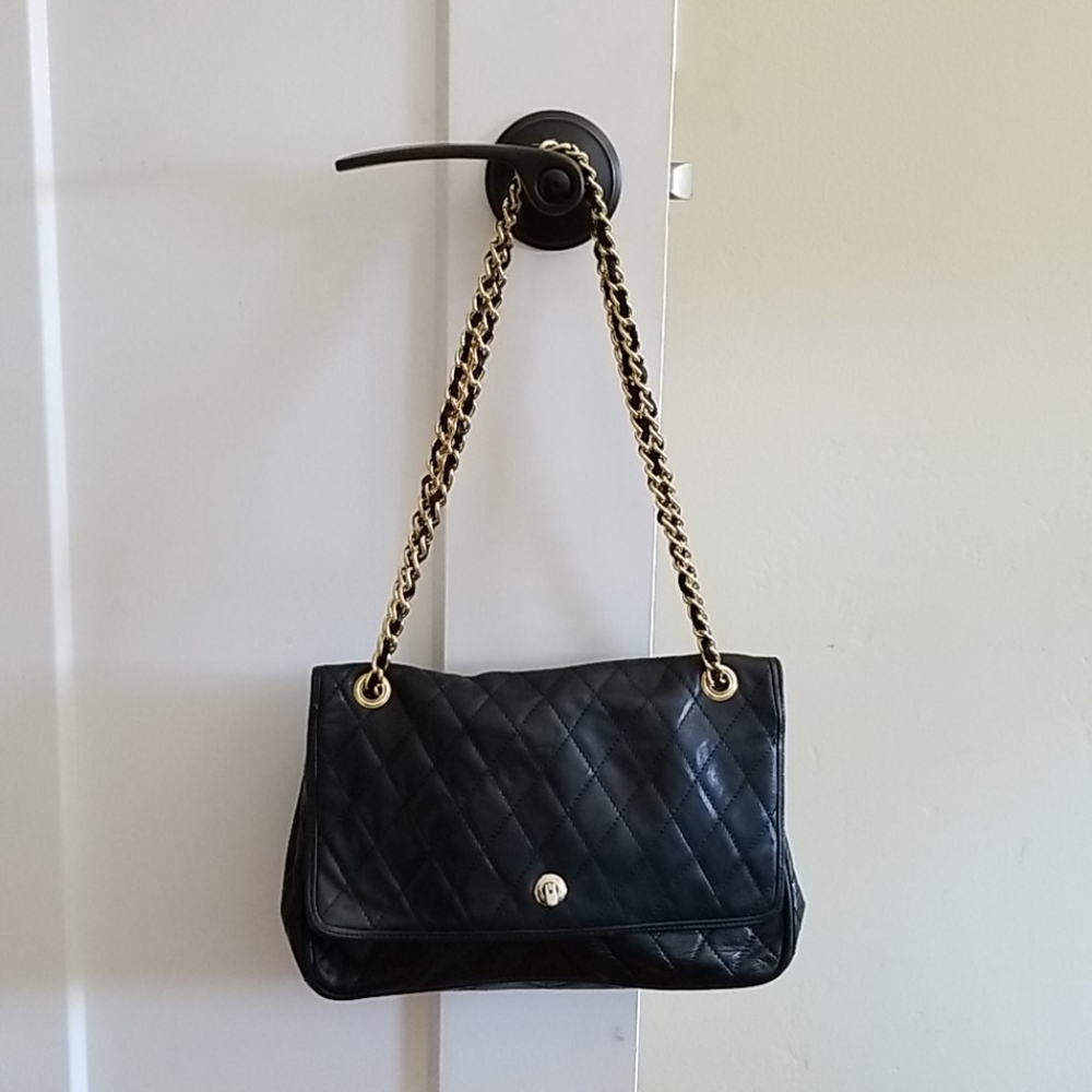 GBC Vintage Black Leather bag.